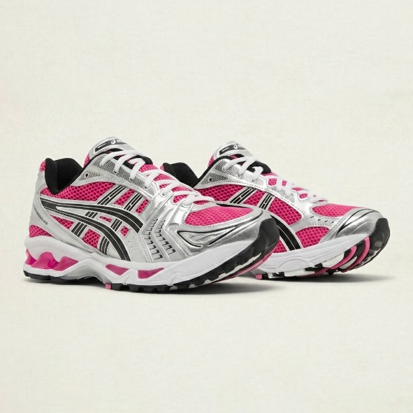 Asics Gel-Kayano 14 — Rose vif / Argent / Noir