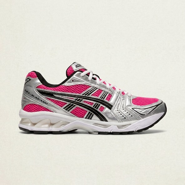 Asics Gel-Kayano 14 — Rose vif / Argent / Noir vue 2