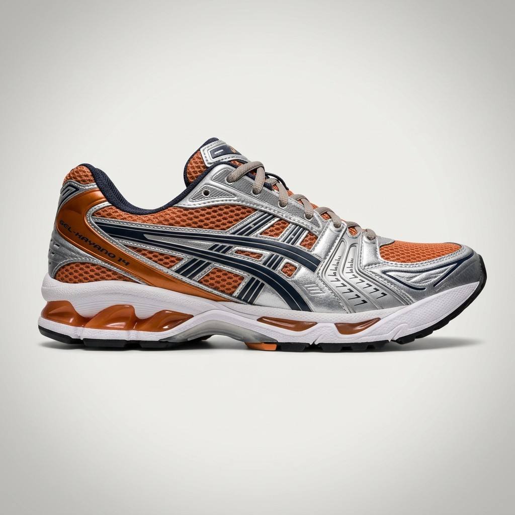 Asics Gel-Kayano 14 — Argent / Orange