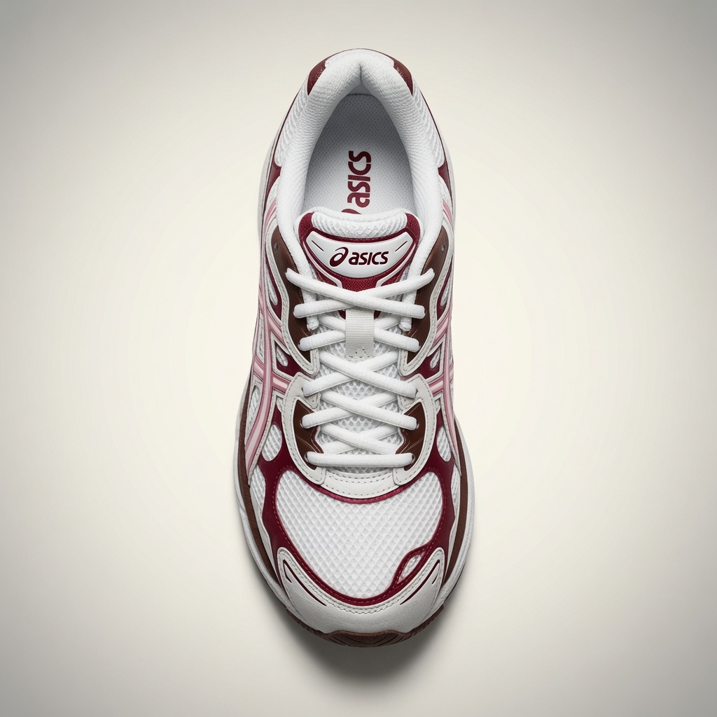 Asics Gel-Kayano — Blanc / Bordeaux / Rose / Marron vue 4