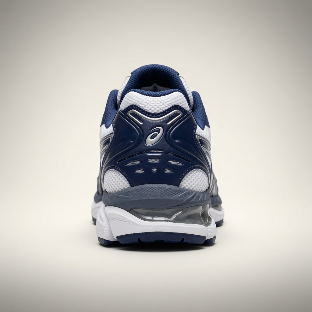 Asics Gel-Kayano — Bleu marine / Blanc / Argent vue 3