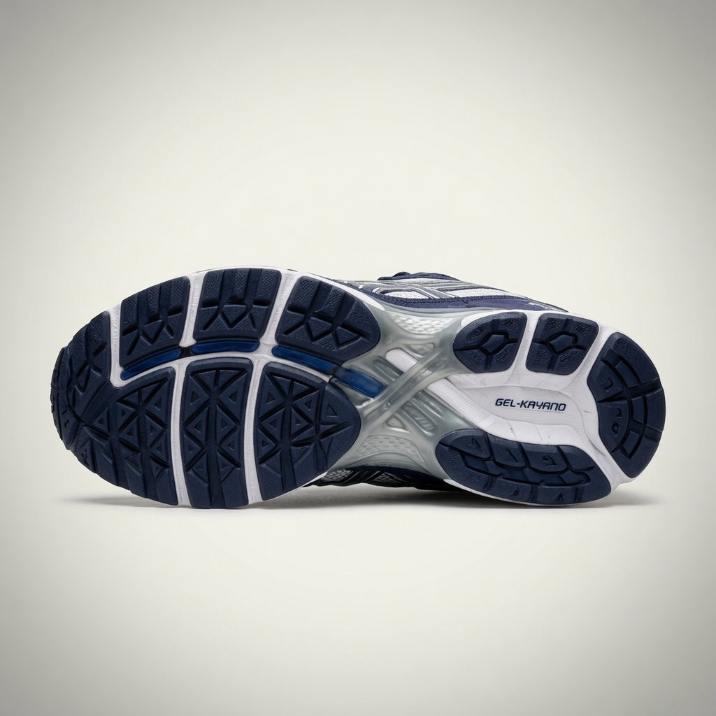 Asics Gel-Kayano — Bleu marine / Blanc / Argent vue 5