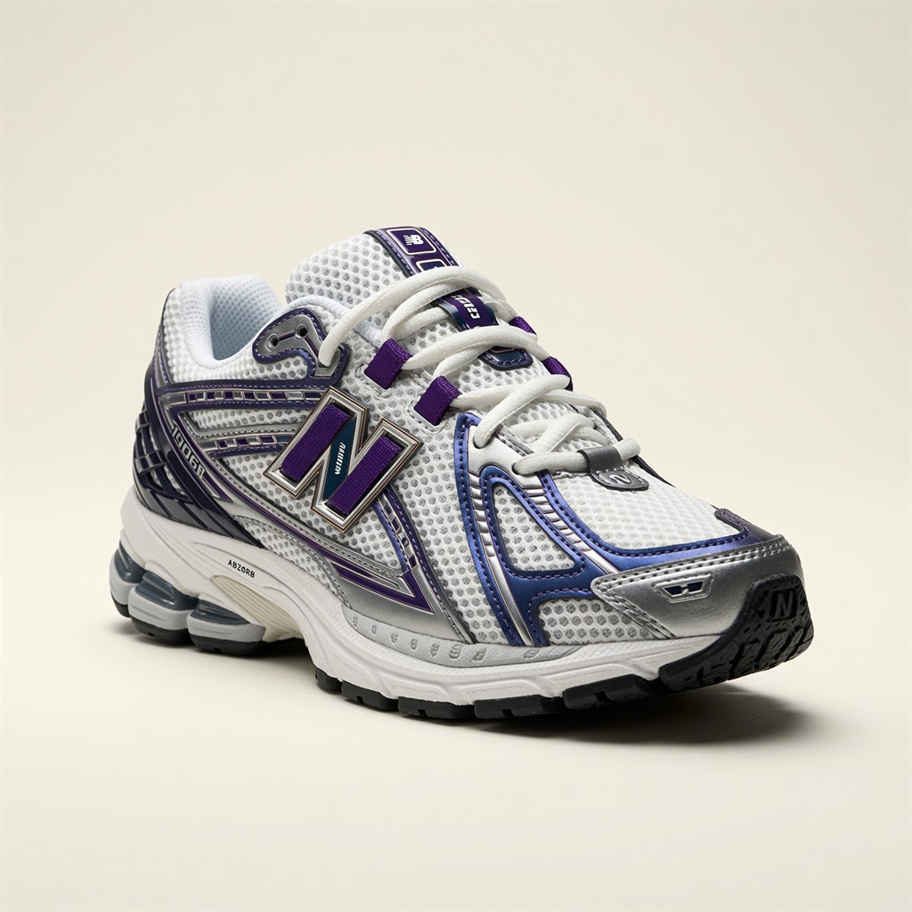 New Balance 740 — Blanc / Violet / Argent vue 2
