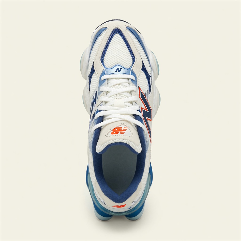 New Balance 9060 — Bleu / Blanc / Orange vue 3