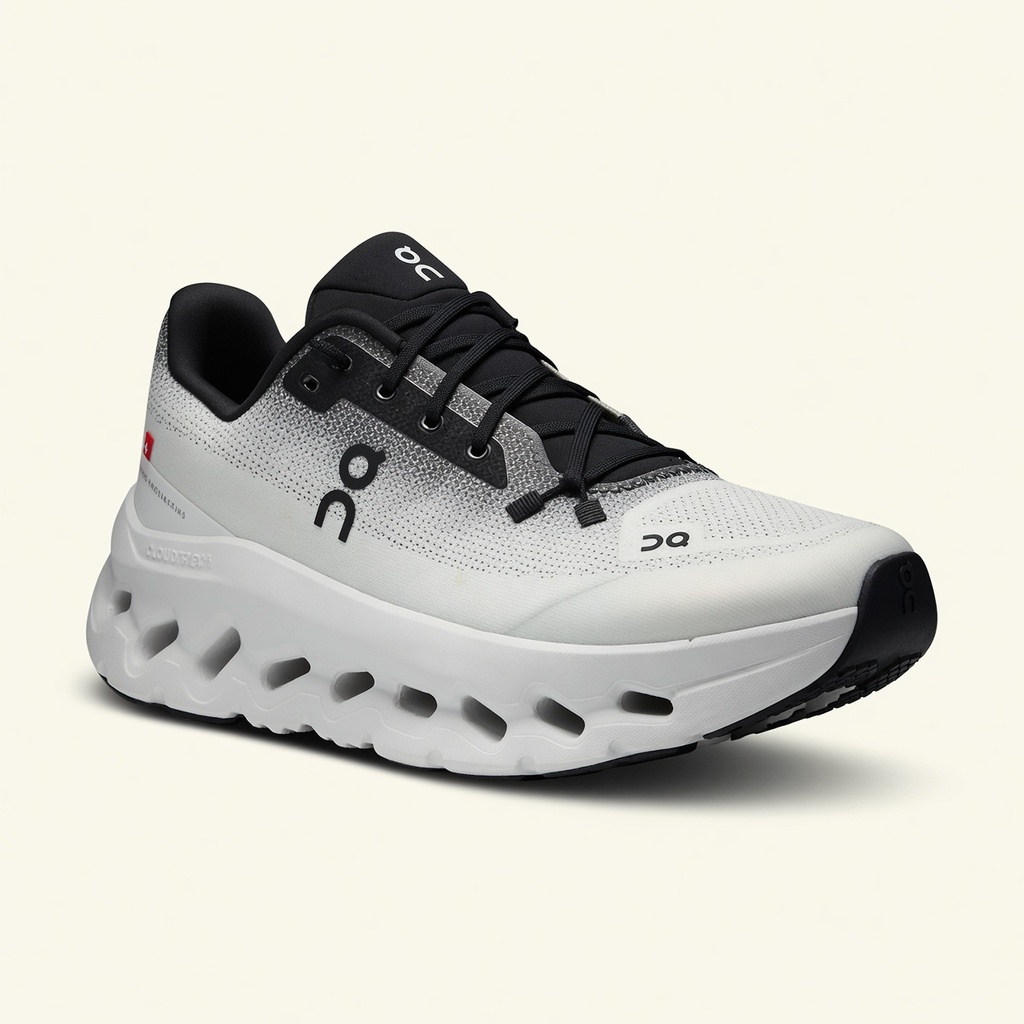On Cloudmonster — Blanc / Gris Dégradé / Noir vue 2