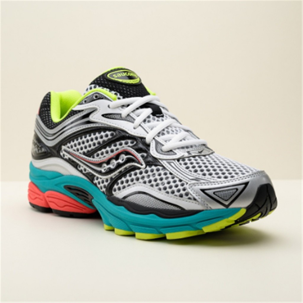 Saucony ProGrid Omni 9 — Blanc / Noir / Turquoise vue 2
