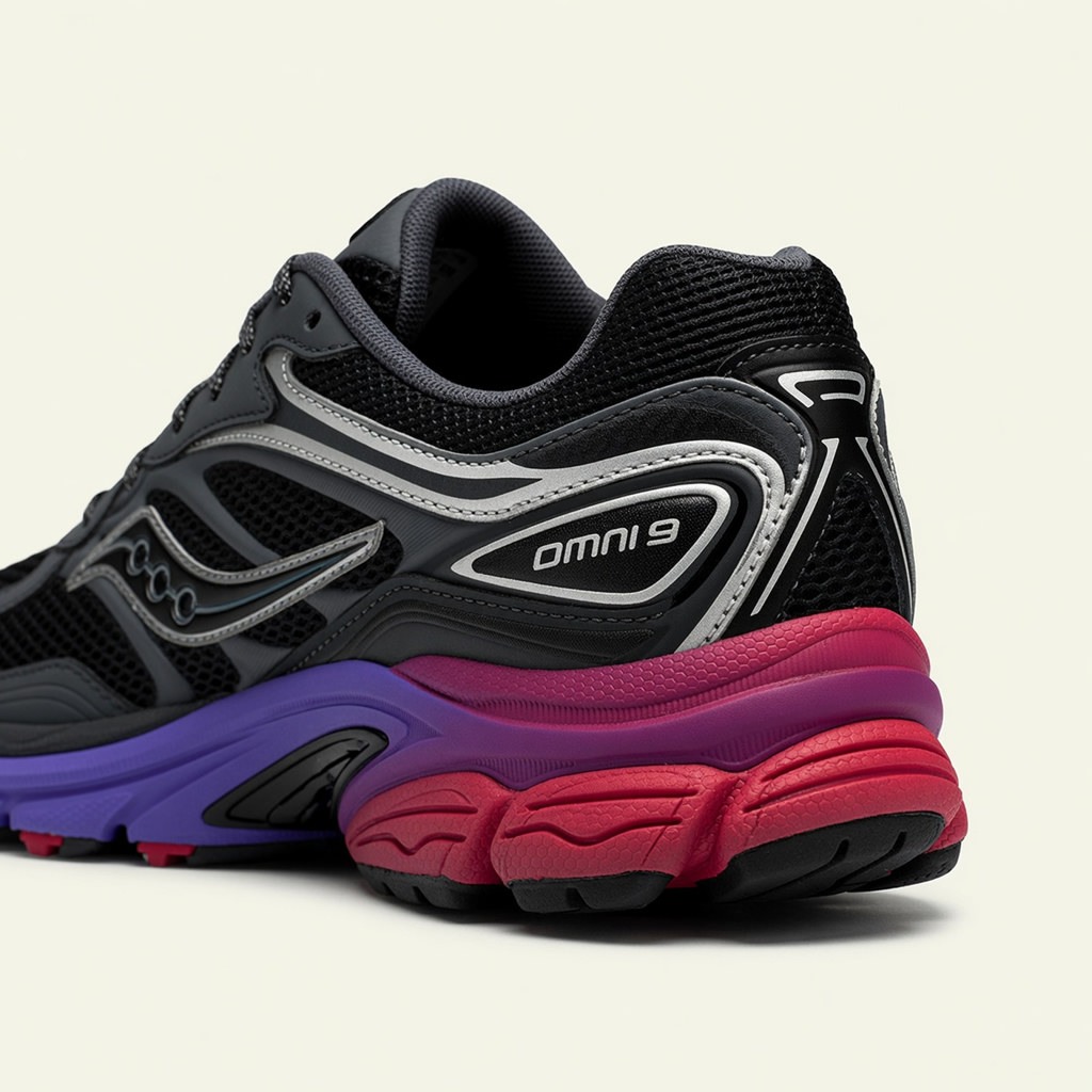 Saucony ProGrid Omni 9 — Gris / Violet / Noir vue 3