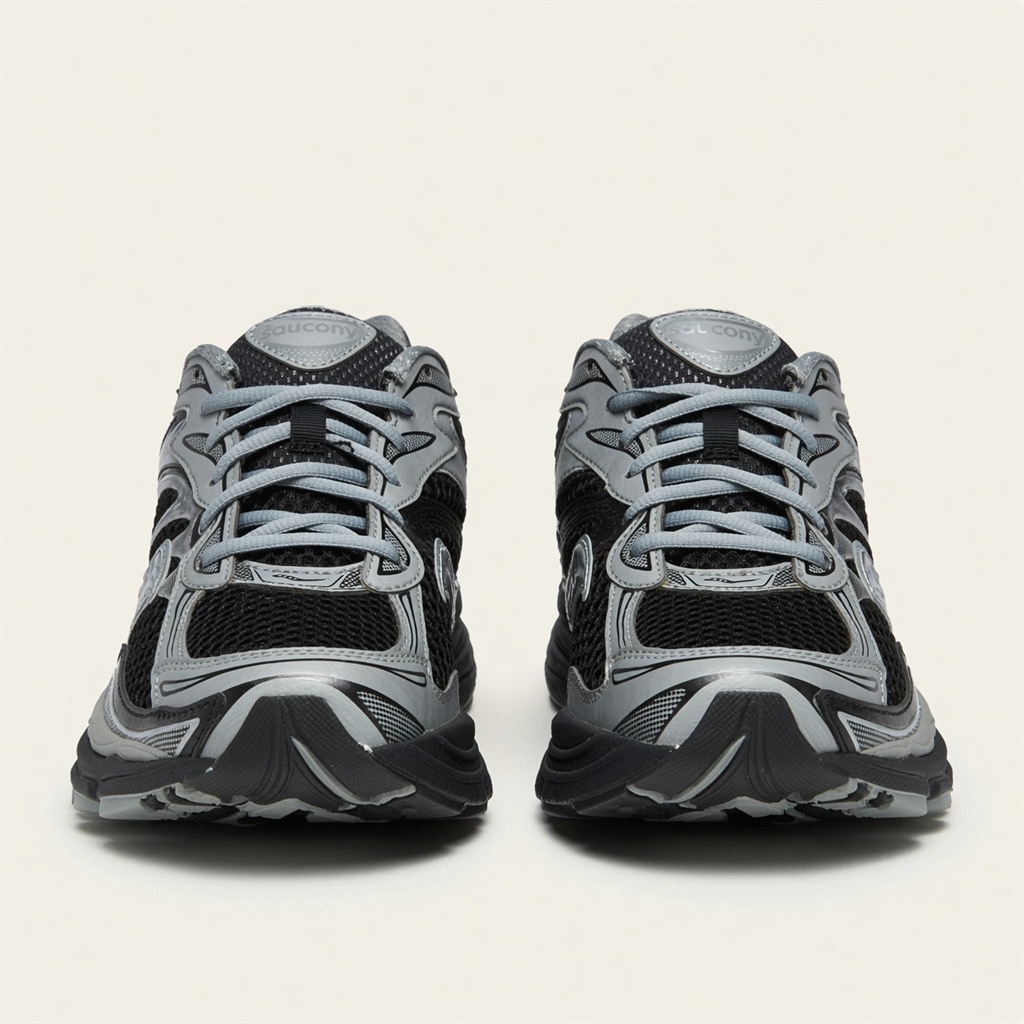 Saucony ProGrid Omni 9 — Noir / Gris / Argent vue 3