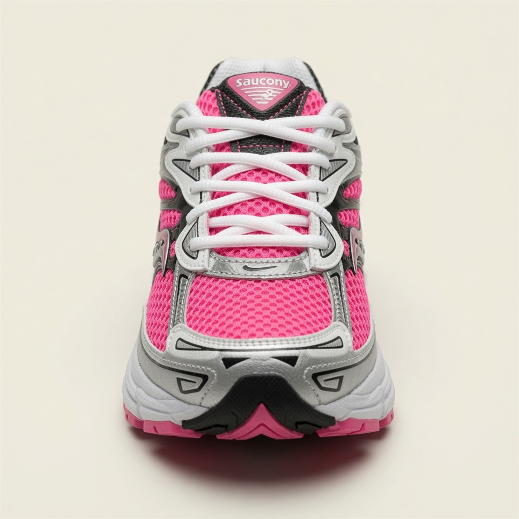 Saucony ProGrid Omni 9 — Rose / Argent / Noir vue 3