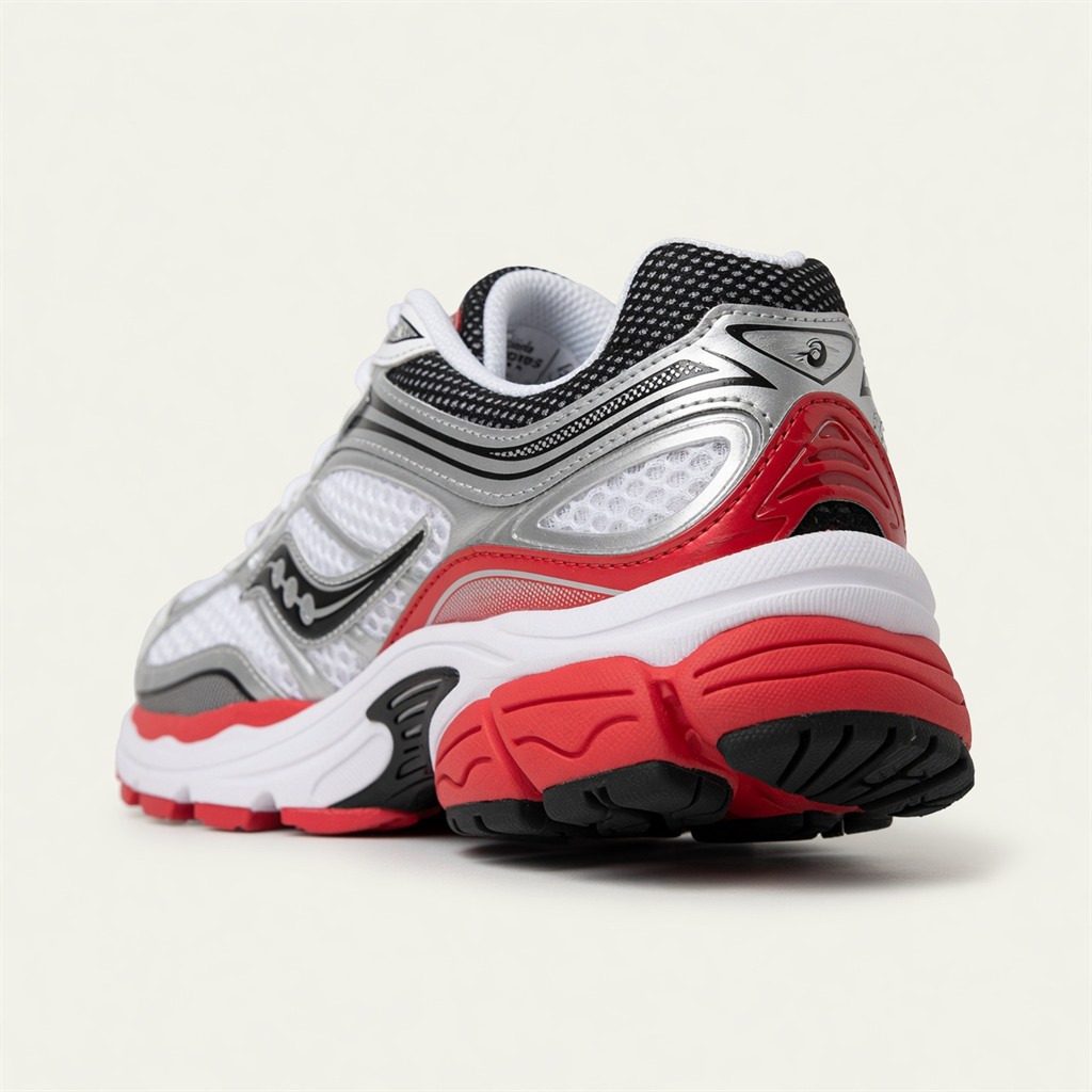 Saucony ProGrid Triumph 4 — Blanc / Argent / Rouge vue 4